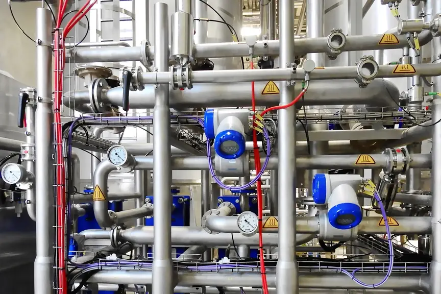 Flensmonteur aan het werk in een technische omgeving